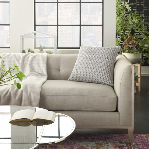 Light Gray Chunky Braid Throw Pillow